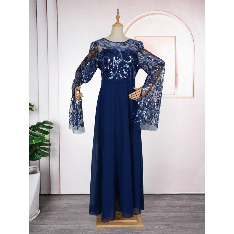African Plus Size Women's Long-Sleeved Bridesmaid Dresses for Weddings, Birthdays, Parties, and Party Dresses