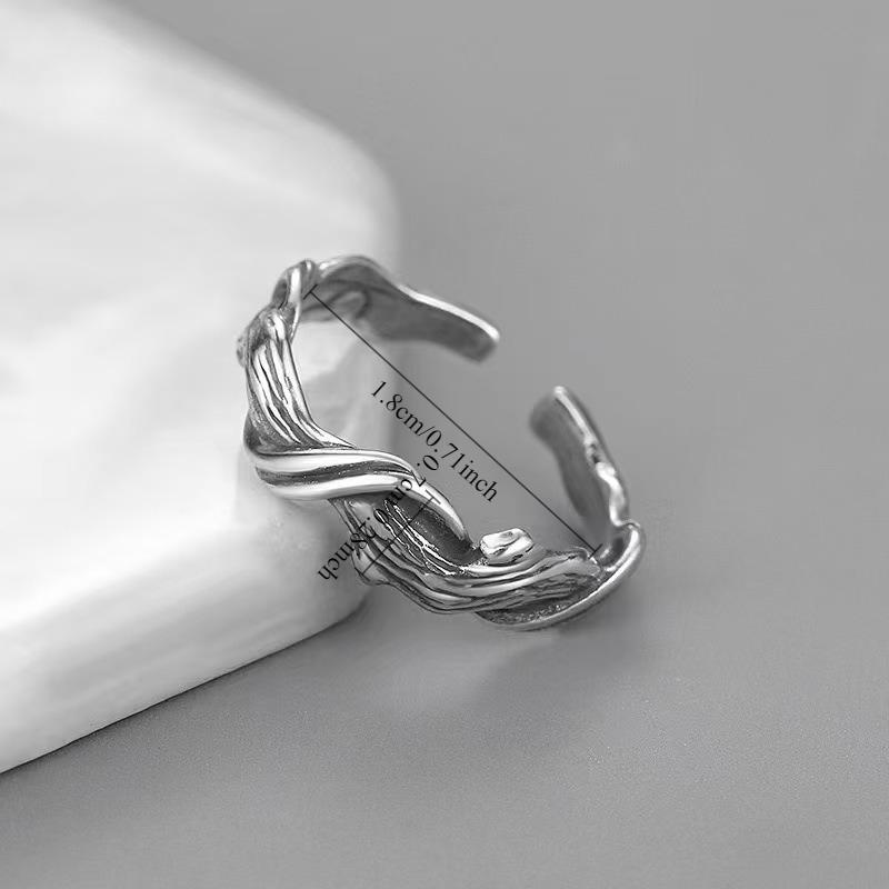 Branch shaped adjustable ring for men, personalized, fashionable, high-end handmade gift