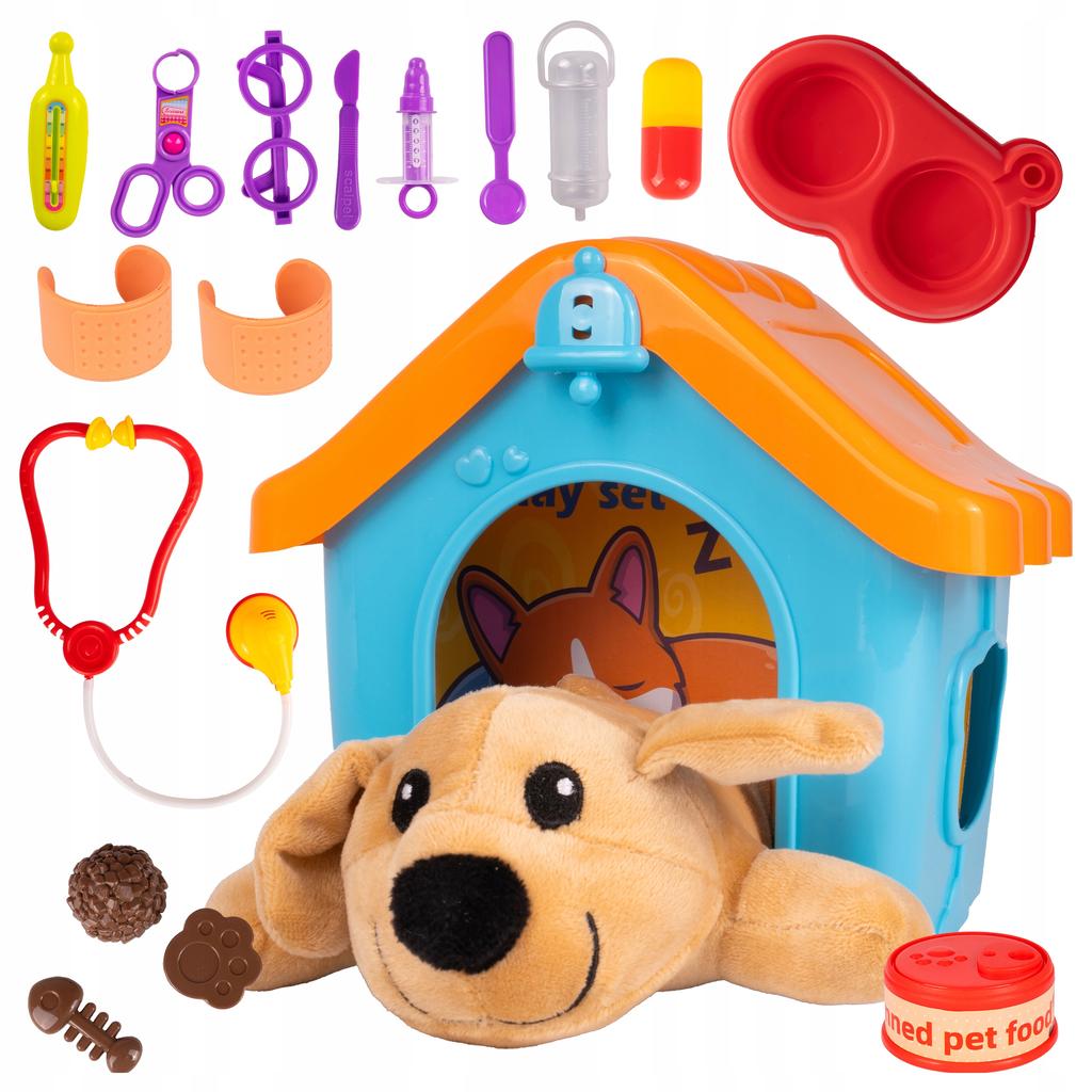[PACZB] Small Veterinarian Dog with Kennel and Accessories 19 pcs Z3073