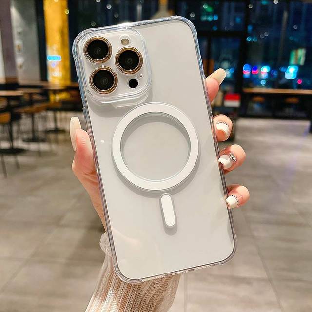 Průhledný bezdrátový nabíjecí kryt na telefon pro iPhone 14 13 12 11 Pro Max 14 Plus 14pro Max Nárazuvzdorný chránič objektivu Měkký akrylový kryt
