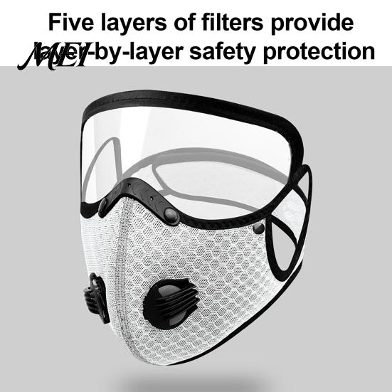 Safety Face Mask Cycling with Eye Shield, Breathing Valve, Lightweight Shield Protection Windproof Dust-proof Adjustable Goggle Protective All-weather
