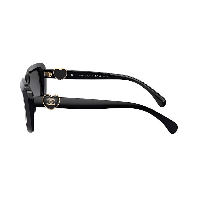 CHANEL temple logo acetate irregular sunglasses men and women same style couple model black