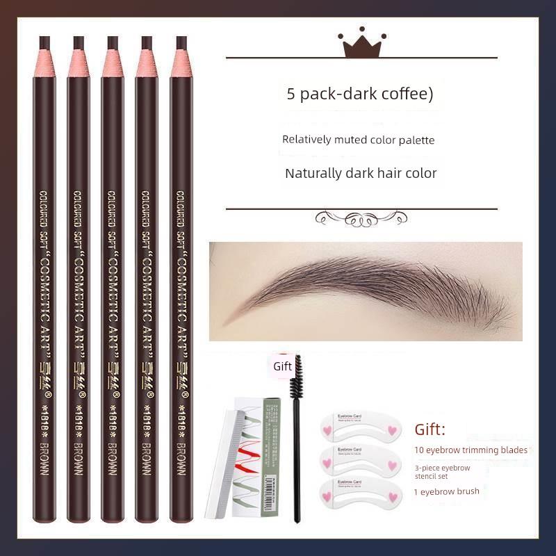 1818 Hengsi Threaded Eyebrow Pencil Waterproof Long-Lasting Non-Fading Henry Eyeliner Pen Two-In-One for Tattoo Artists