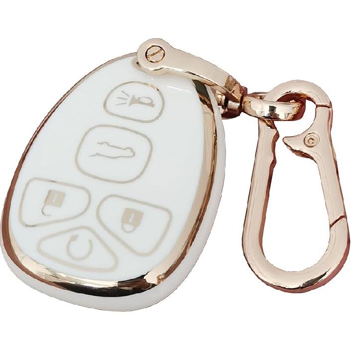 for Chevrolet Key Fob Cover Keyless Remote Smart Key Fob Shell with Keychain Fit for Chevy Suburban Tahoe Traverse Buick Enclave Cadillac Escalade