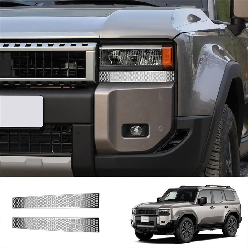 ABLZ-Car Front Headlight Eyebrow Head Light Eyelid Eyebrow For Toyota Prado LC250 2024 Headlight Trim