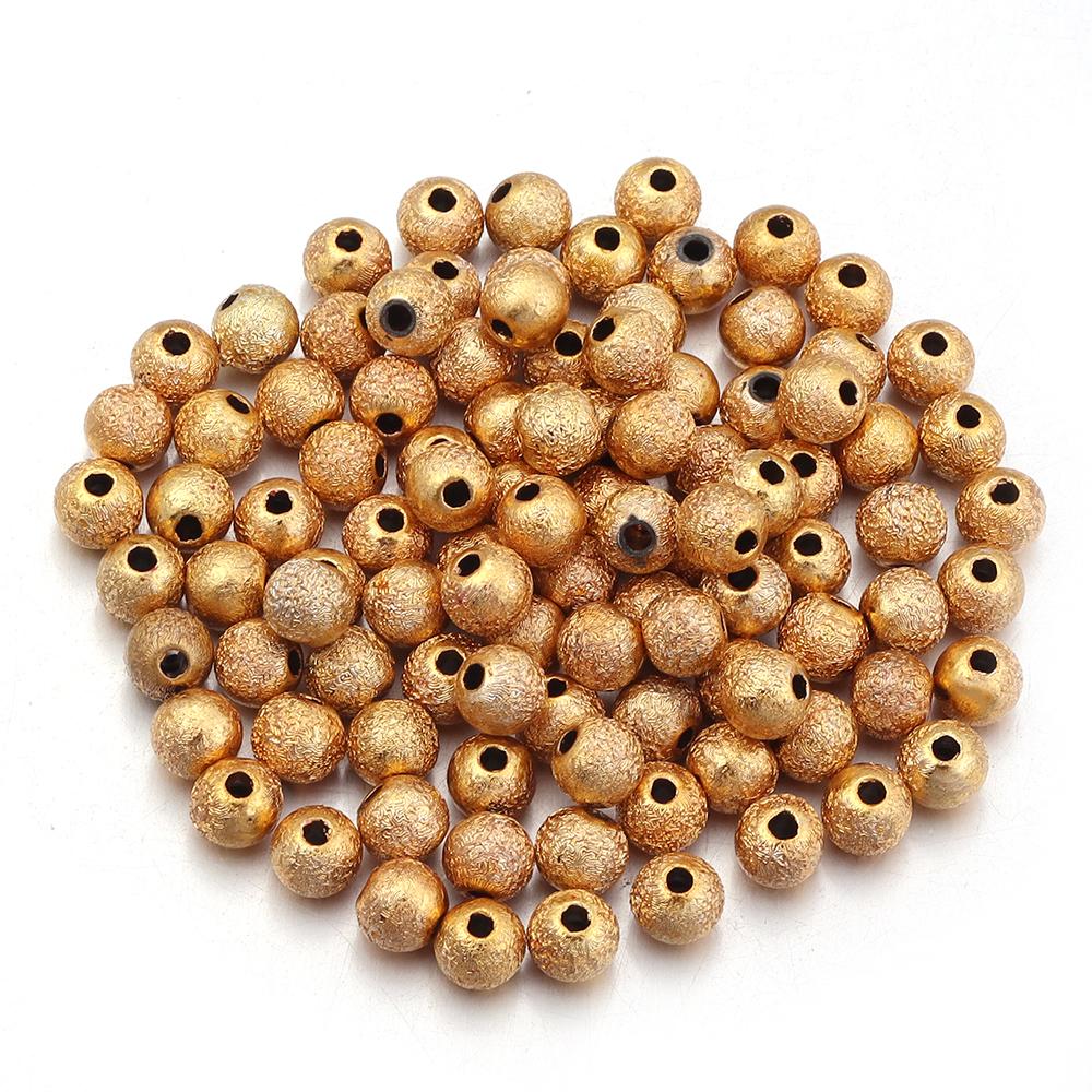 100pcs/lot Plating Wrinkle Acrylic Beads Colorful Round Loose Beads For Jewelry Making DIY Necklace Bracelet Accessories