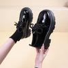 British Style Lace-up Small Leather Shoes Women's Autumn 2025 New French Patent Leather Round Head Single Shoes Loafers