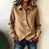 Womens Oversized Wool Blend Coat Casual Solid Color Notched Collar Long Sleeve Outerwear