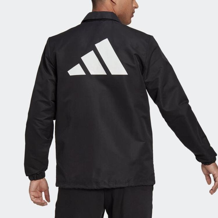 Adidas Sportswear Future Icon Coach Jacket With Stand Collar And Single-Breasted Design Men Outerwear Black H39794