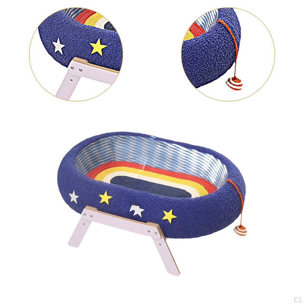 Cats Scratch Pad Bowl, Cat Bed with Scratcher Ball, Scratching Board for Chasing Play Exercise