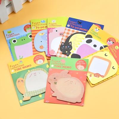 8 Sticky Notes, Animal Sticky Notes, Removable Self-adhesive Sticky Notes, Novelty Cartoon Sticky Note Pad Set, School and Home