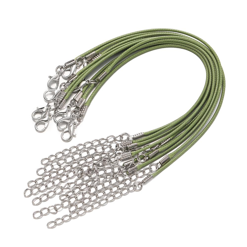 10pcs/Lots 1.5/2mm PU Leather Bracelet Cord  Kit Wax-Coated Braided Strings With Charms for Bracelet Jewelry Making Supplies