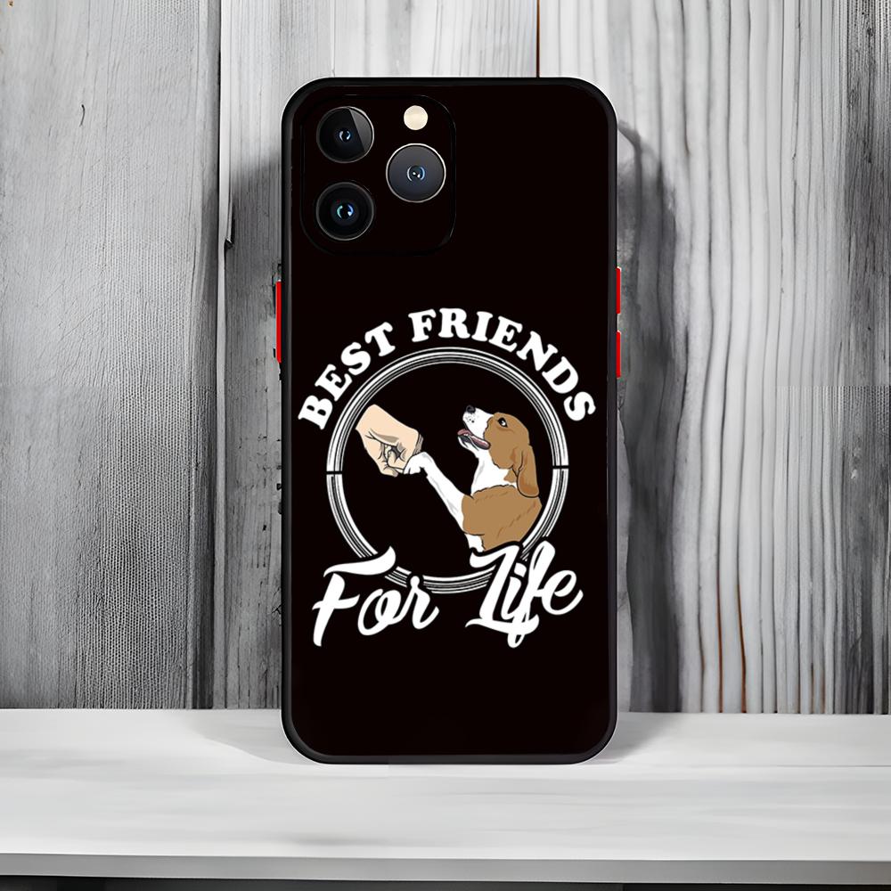 

Cute Domestic Dog Breed Beagle Phone Case Black Matte Thin Phone Case For iPhone17 16 15 14 13 ProMax iphone12promax