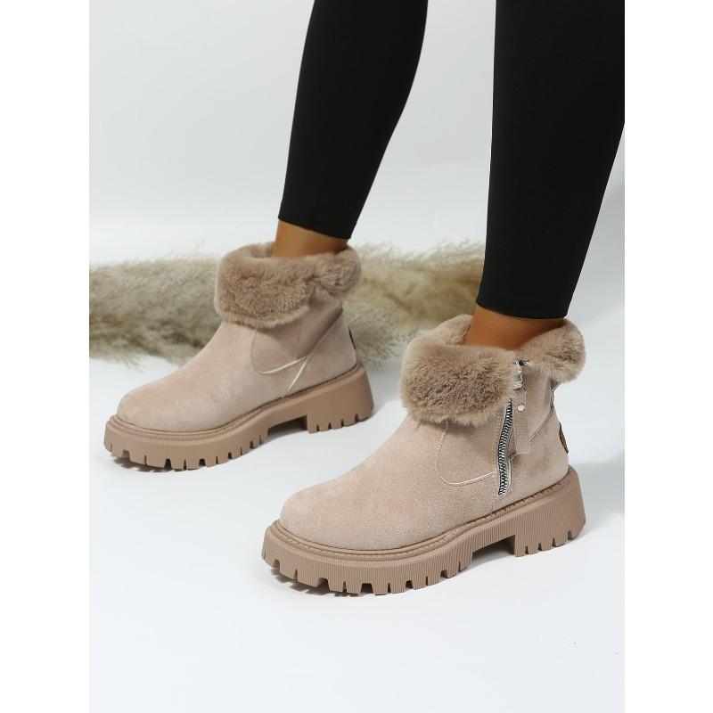 Plus Size Women's Snow Boots 2025 Winter New Arrival Fleece-Lined Women's Shoes Warm Boots