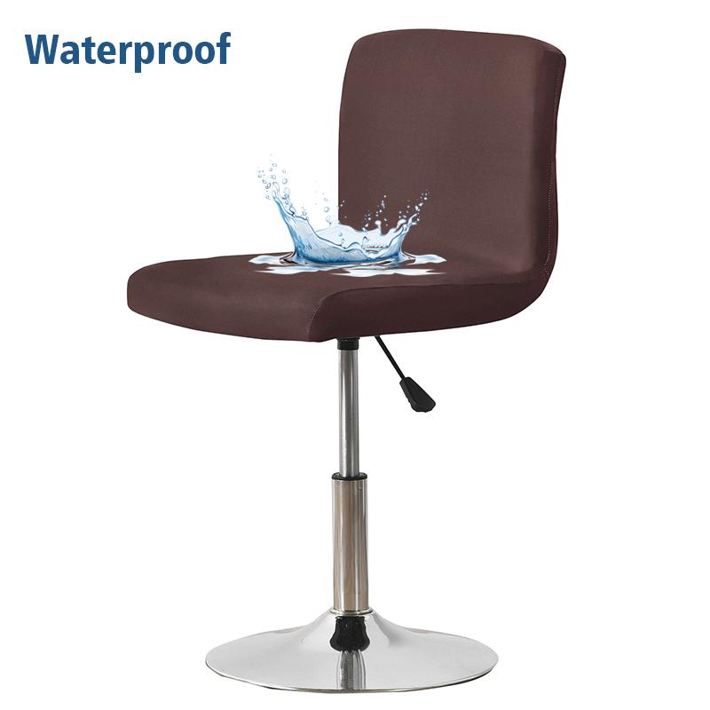 Wasserdichter Barhocker Stuhlbezug Kurze Rückenlehne Büro Drehstuhl Husse Elastischer Sitzbezug für Hotel Bankett Essen