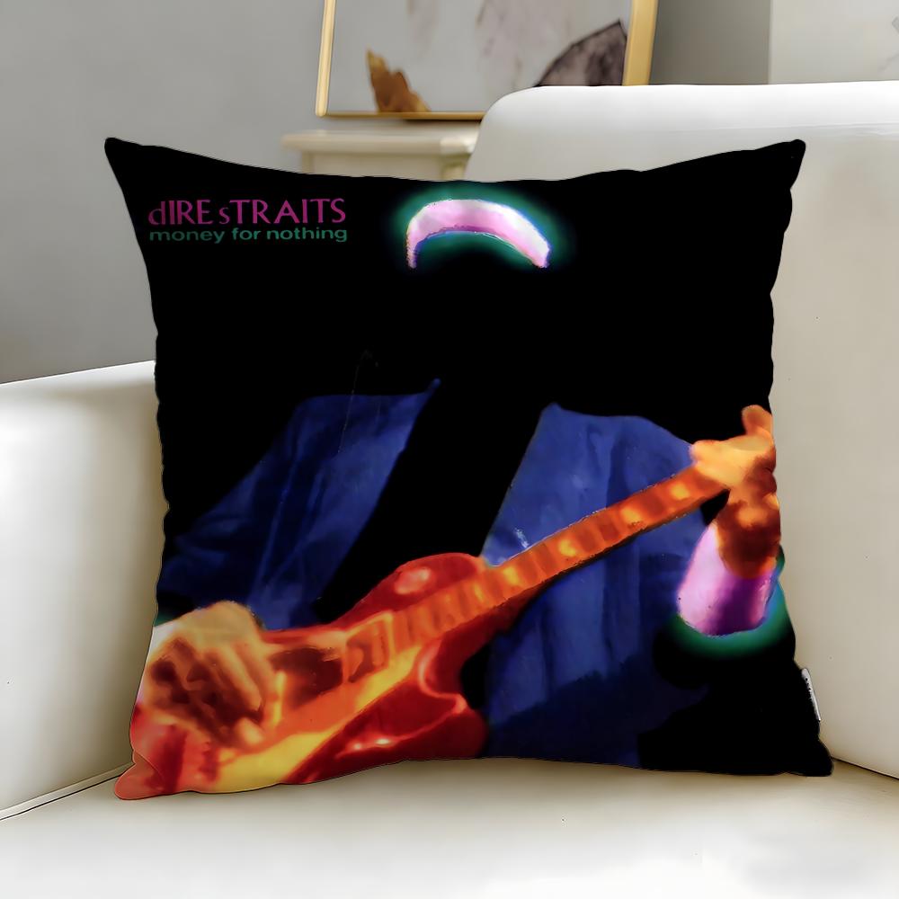 classic band Dire Straits Cushion Cover Soft  EasyWash Pillow Case  Versatile for Couch Bed Travel and Office