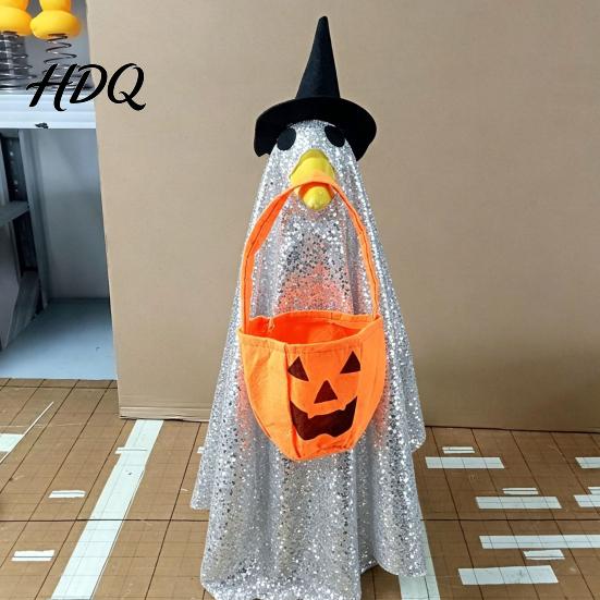 Statue Goose Costume Halloween Ghost Costume with Shiny Sequin Decor Soft Atmosphere Prop for Holiday Yard Decorations Accessories