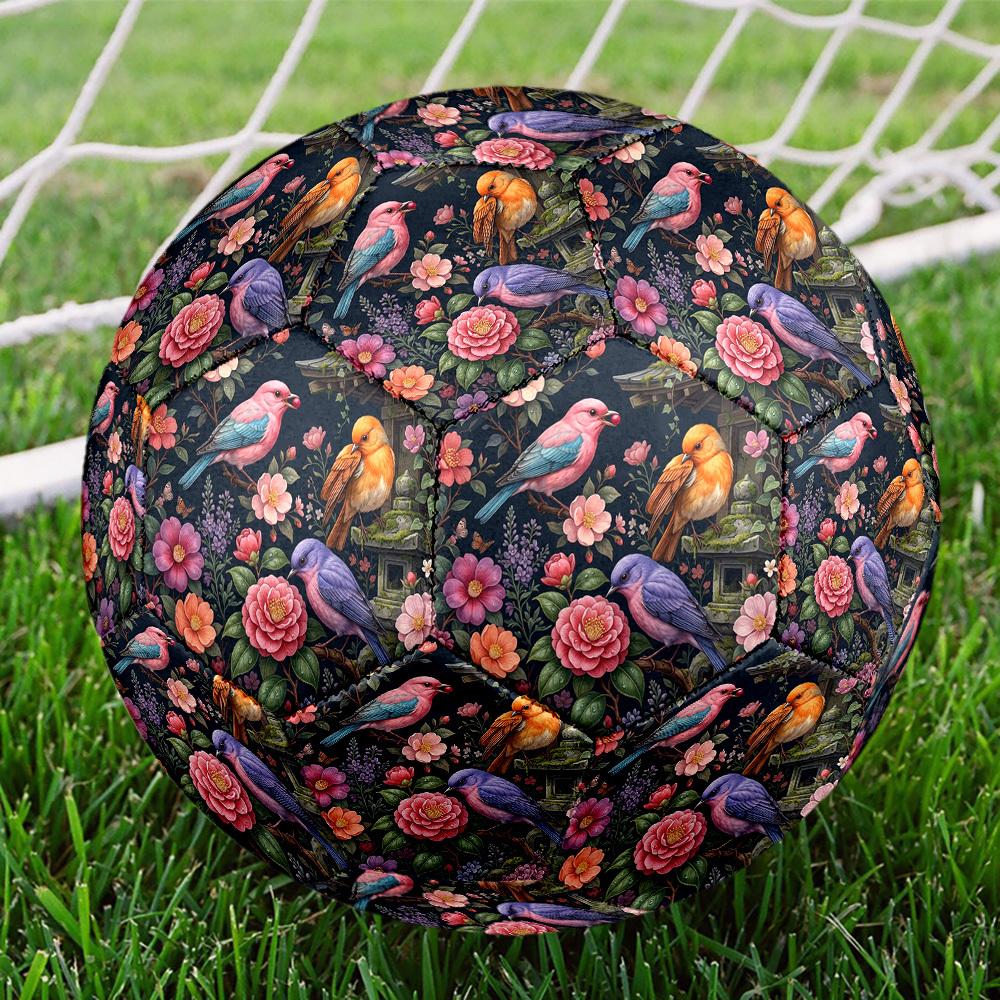 1pc Birds Bloom Theme Soccer Ball Football, Size 5, Lightweight PVC, Outdoor Training Soccer Ball,Sports Gift t61419