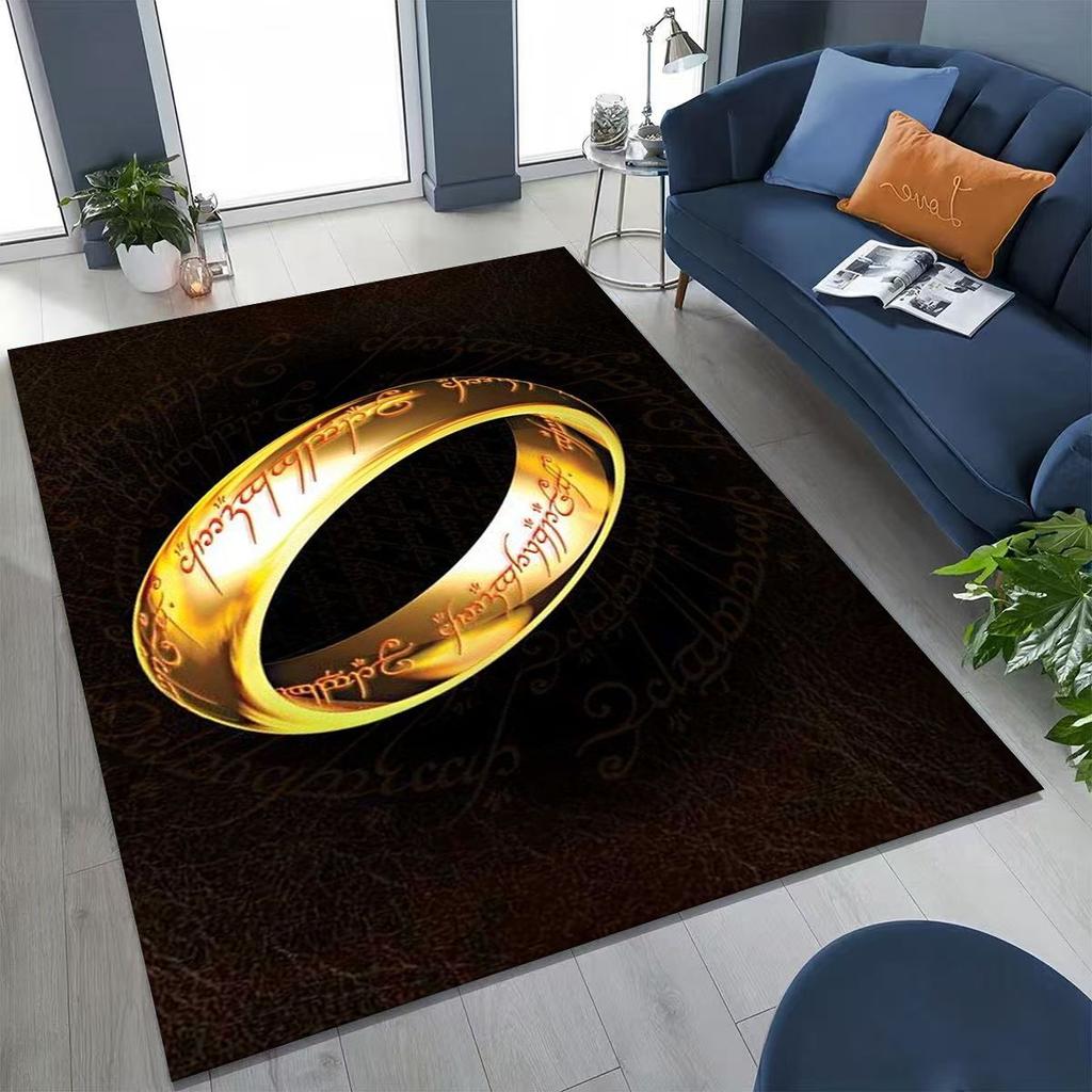 3D L-Lord of The Rings H-Hobbit Movie Board Rug for Bedroom Living Room Sofa Home Doormat Decor, Large Kids Non-slip Floor Mat