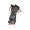 FILA American Series All Over Logo Print Vintage Sports Casual Slim Fit Knitted Polo Breathable Short Sleeve Dress Women dresses F11W329314FZB
