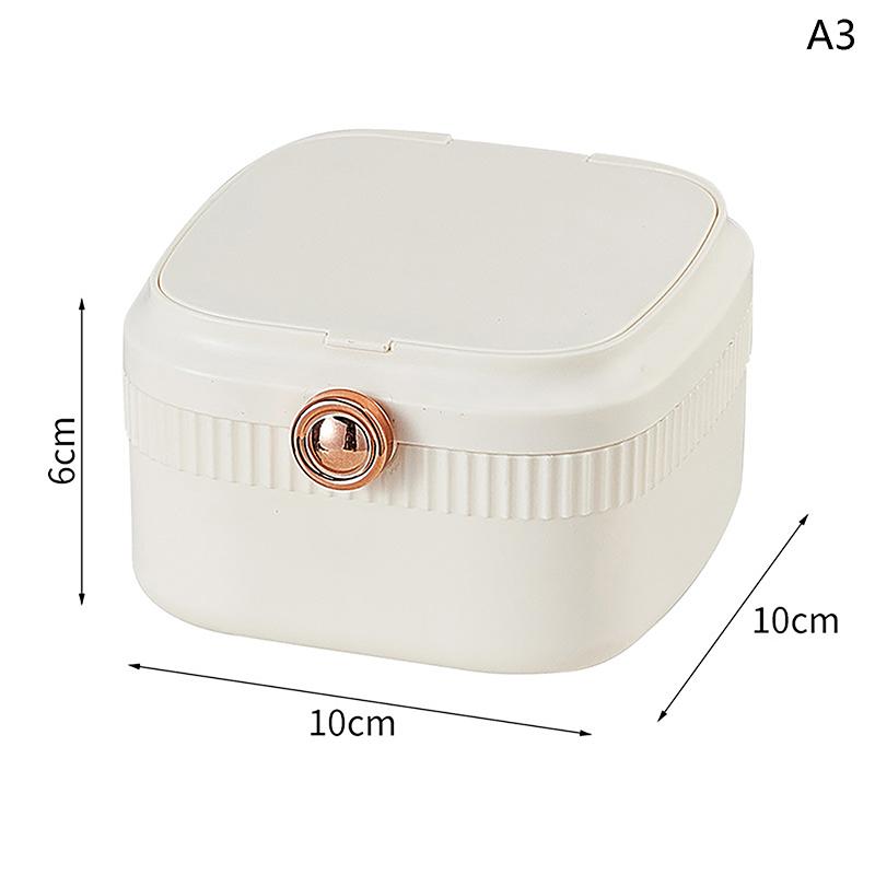 

Jewelry Box, Makeup Organizer Storage Box, Studs Earrings Necklace Jewelry Box With Mirror, Plastic Storage Containers