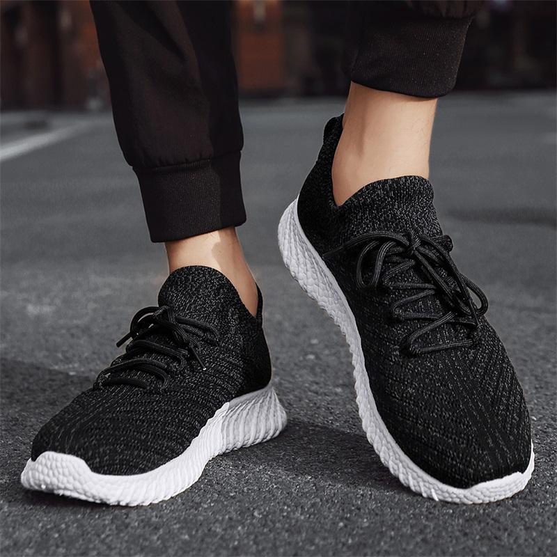 Large Size Fashionable Breathable Lightweight Sports Flying Mesh Shoes Outdoor Hiking Shoes Socks Shoes Sports Casual Men's Shoes
