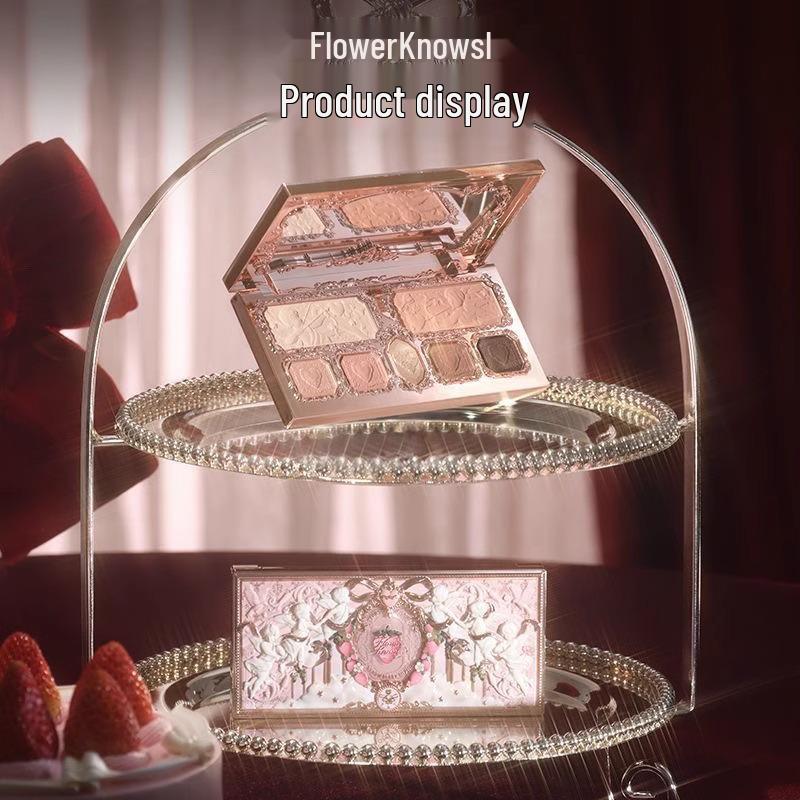 Hua Zhi Xiao Erdbeer-Cupid-Gesichtspalette: Einfach aufzutragender Lidschatten, Rouge, Highlighter mit feiner Pudertextur.