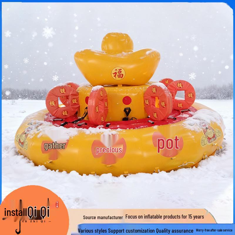 Northeast Outdoor Children's Cartoon Winter Ski Resort Ice Sled Sleigh Banana Boat