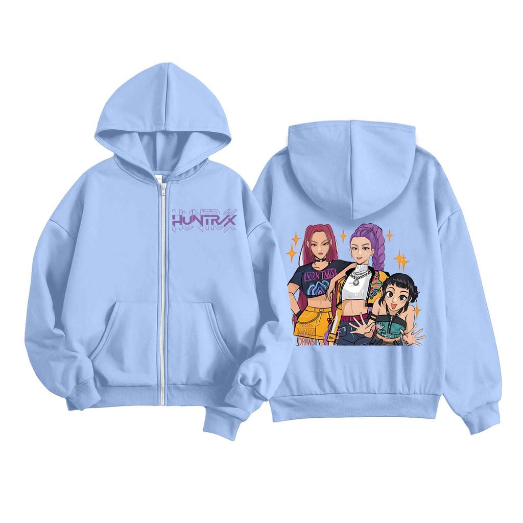 Kids Fashion Women's Lightweight Long Sleeve Zipper Hoodie Printed Hoodie With Pockets