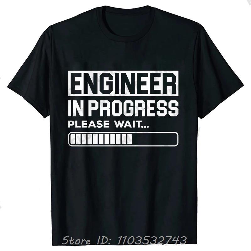 Men's Clothing Street T-shirt Clothes Engineer In Progress Print Cotton Tshirt Summer Harajuku Streetwear Fitness T Shirt Tops