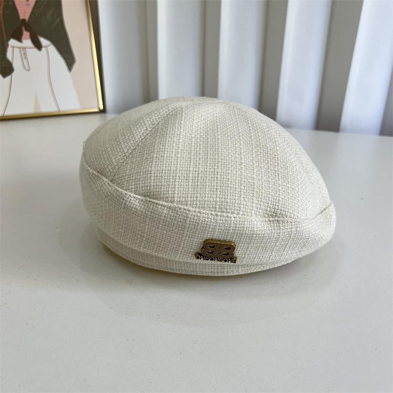 Autumn new thick line fashion beret girls solid color literary and leisure painter hat pumpkin hat tide