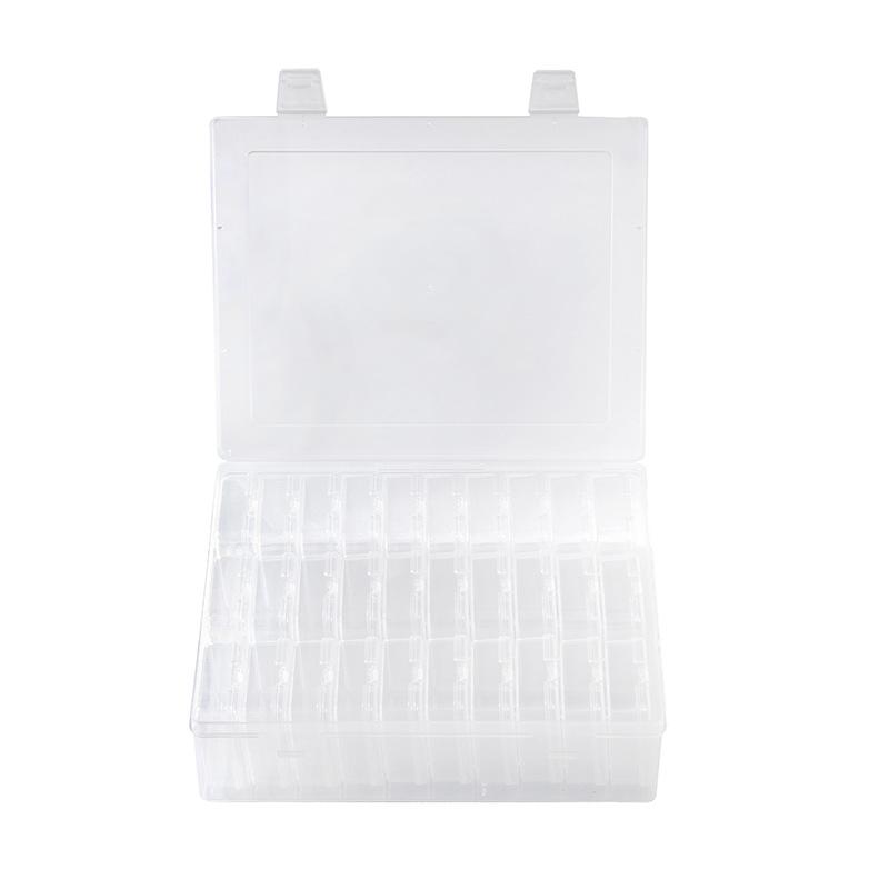 Set Box (30) Transparent Storage Box Handmade Rice Beads Diamond Painting Sealed Storage Box Independent Grid Plastic Box