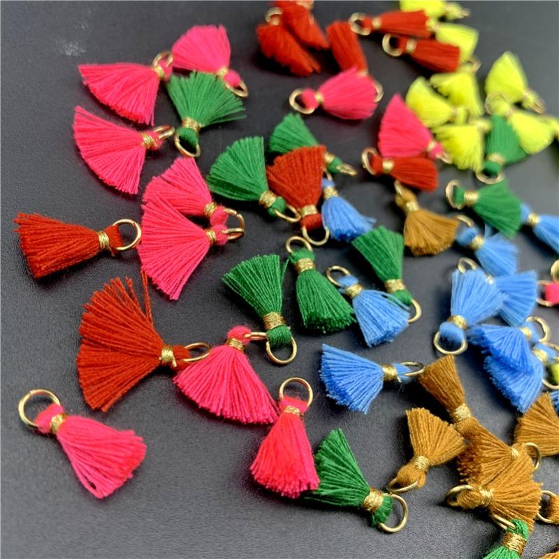 10Pcs Mini Metal Hanging Ring Tassel Trim Pendant DIY Craft Jewelry Earrings Decor Material Fringe Trim DIY Sewing Supplies 20mm