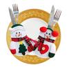 Snowman Knife & Fork Cloth Storage Bag Christmas Household Decoration Furniture(Not Include Knife/ Fork/ Dish)