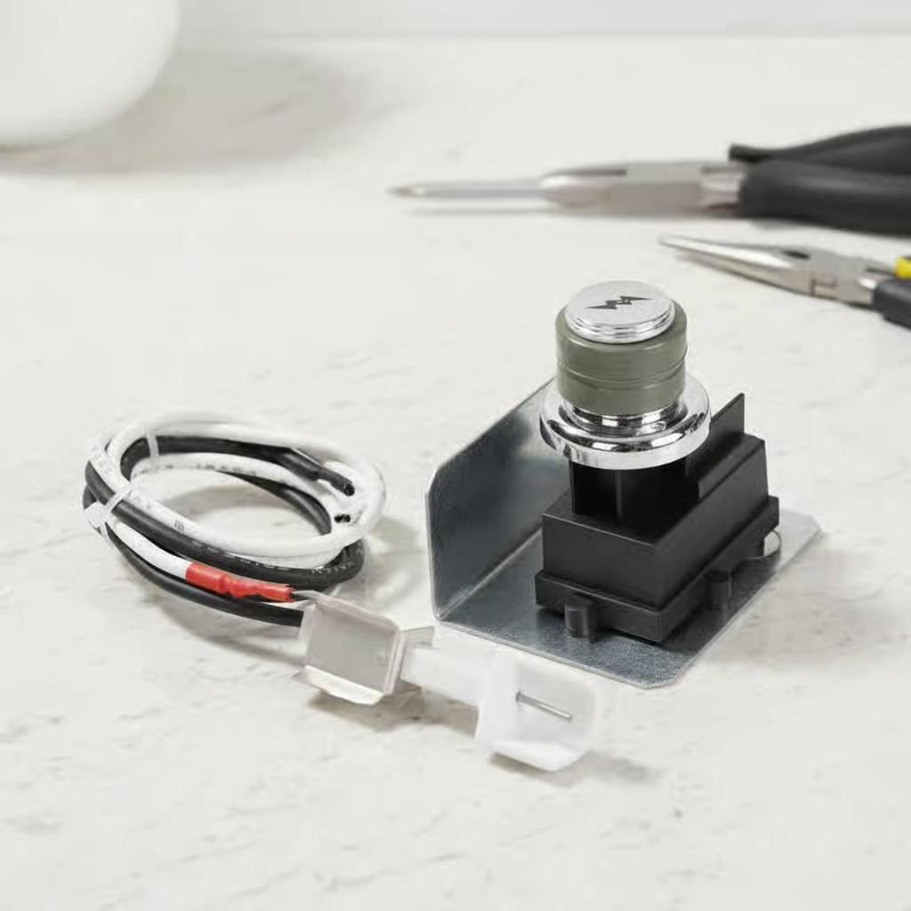 Ignition Module Kit Ceramic Spark Tip Push Button Ignitor Mounting Plate Grill Replacement