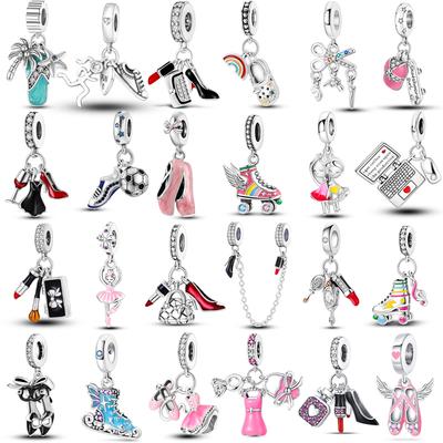 Ajuster Bracelet Original Cuivre Fille Ballet Talons Hauts Rouges Charms Pendentifs Pour Femmes Fabrication de Bijoux Cadeau