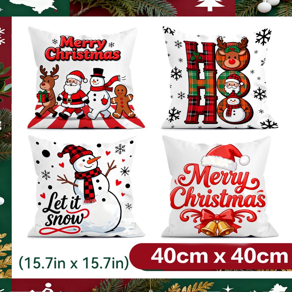 Christmas Cheer Squad Design Cushions Pillowcase Polyester Cushion Cover Throw Pillow Pillowcover Home Car Sofa Decor