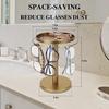 Elegant 360° Rotating Eyewear Organizer, Stainless Steel Glasses Stand with Display Tray, Perfect for Desk, Dresser, Nightstand, and Home  (Gold)