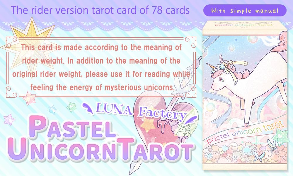 Tarot Cards Pastel Unicorn Tarot PASTEL UNICORN Rider Edition [Genuine]