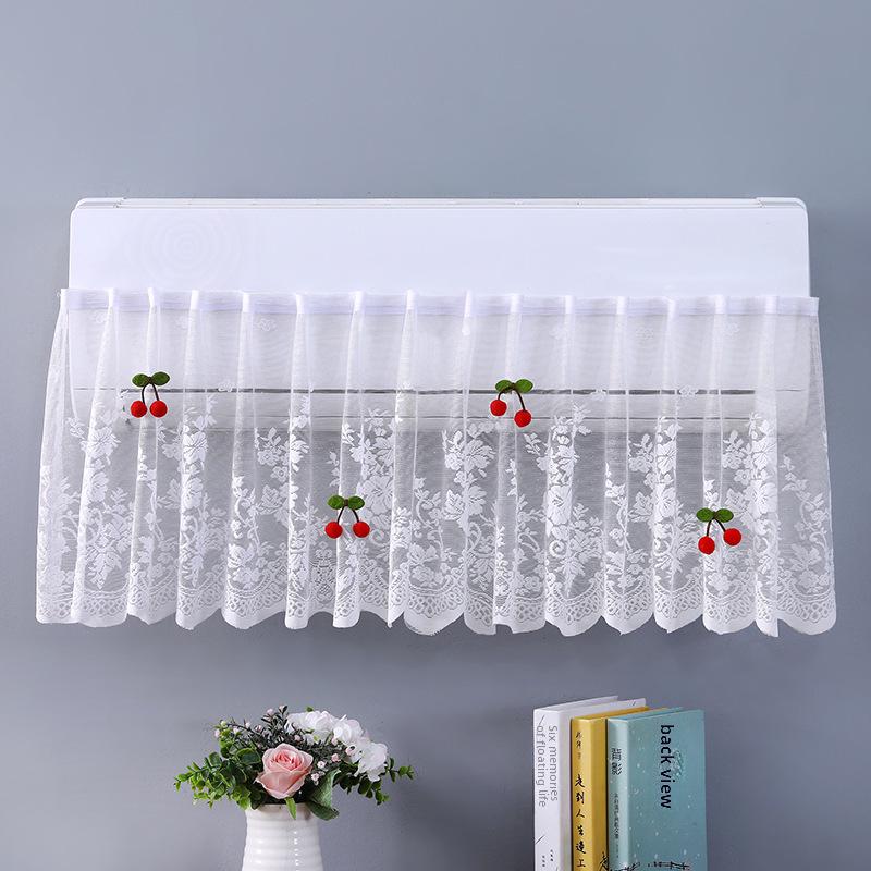 Biely čipkovaný kryt na klimatizáciu 1,5 HP - Elegantná ochrana proti prachu a vetru do spálne.
