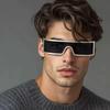 Futuristic Integrated Mirror Design Sunglasses – Trendy European & American Street Style Sun Protection.