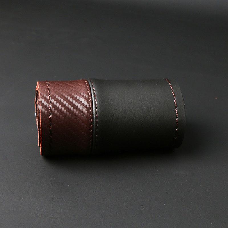

Чехол на руль автомобиля из углеродного волокна, универсальные автомобильные аксессуары, износостойкая кожаная оплетка для рулевого колеса коричневый