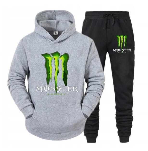 Men's Hoodie Set With Letter Print Casual Long Sleeved Hooded Sweatshirt Fleece