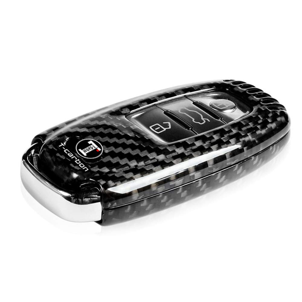 Luxury Carbon Fiber Key Case for TT R8, A3, S3, A4, 8K, A5, 8T, S5, A6, S6, C7 Series, A7, S7, A8, Q5, SQ5, and Q7 (Black)