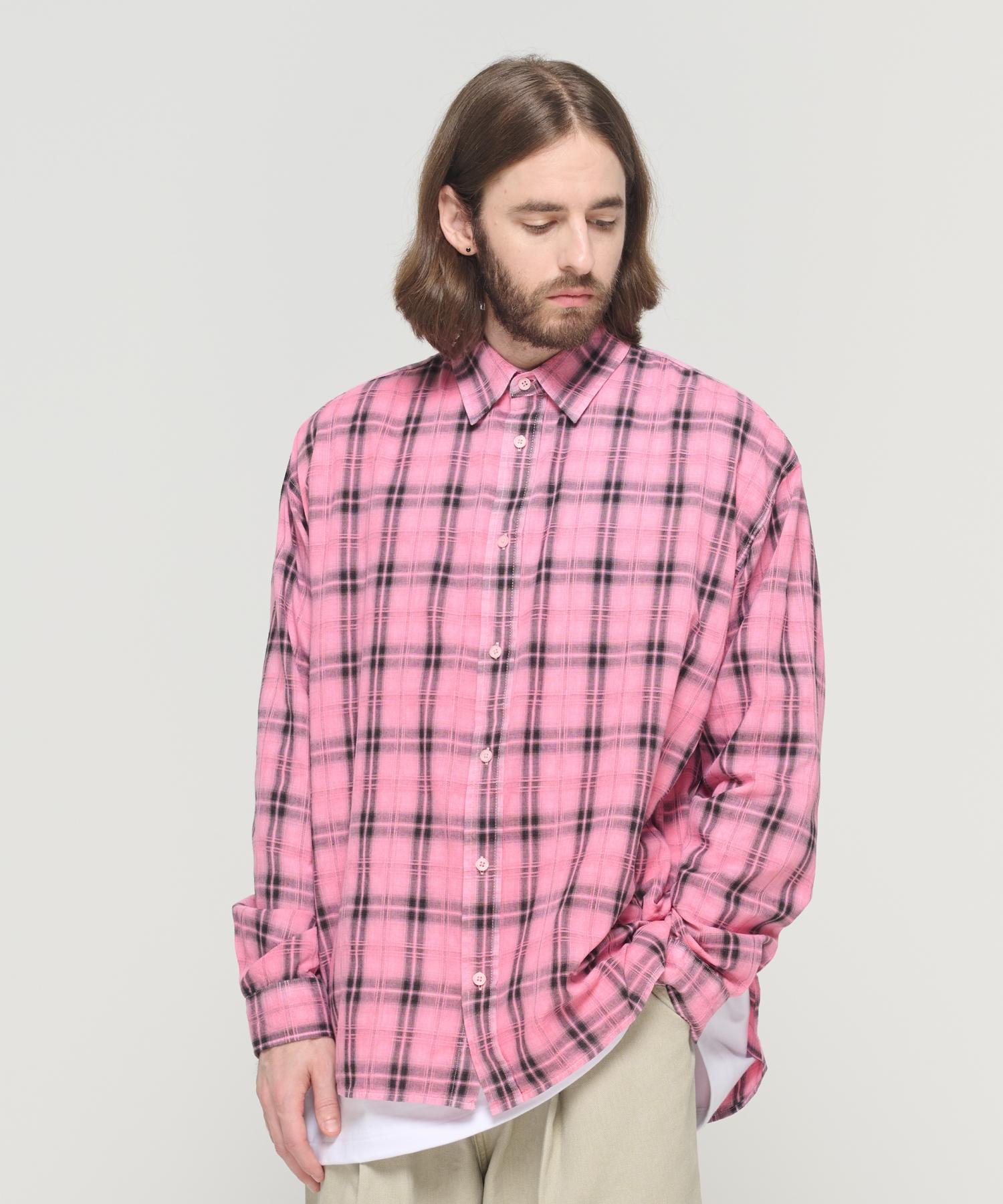 Cargo Bros Pigment Semi-Check Shirt (Pink) Free