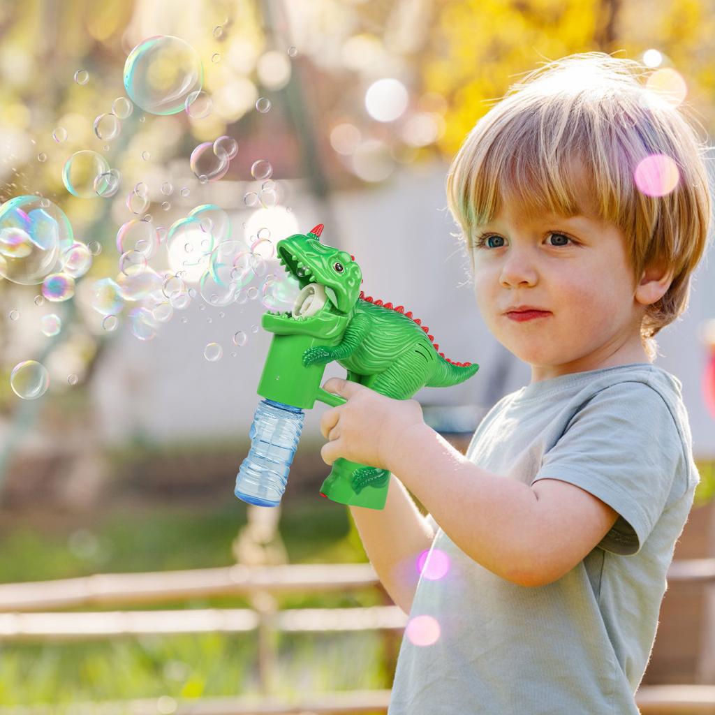 Light-Up Dino Bubble Gun Bubble Machine Dinosaur Bubble Blower Summer Wedding Gift Birthday Party Favors Bubbles for Kids