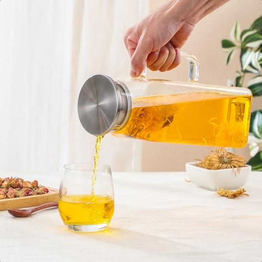 

Квадратный стеклянный кувшин 2 кварта 2 литра 68 унций с крышкой и носиком Кувшины для воды с ручкой для холодильника Боросиликатный стеклянный графин f United States