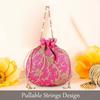 Pack of 2 Potli Bags for Ladies & Girls | Women Shagun Pouches for Festive Seasons | Embroidery Batwa Bag Bridal Purse -Pink