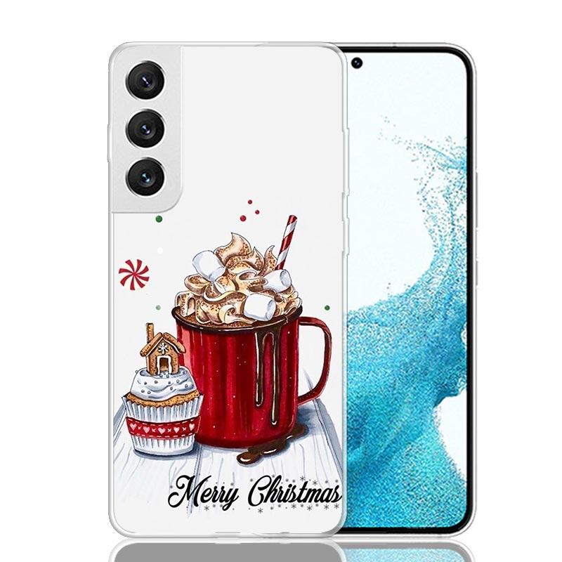 Winter Coffee Christmas Phone Case For Samsung Galaxy S26 Ultra S23 S24 S25 Edge S20 FE S21 S22 Plus Soft Print Shell Cover Fund