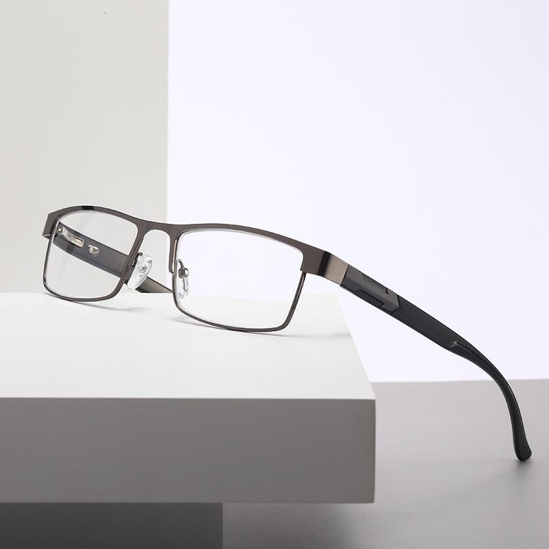 Neue Mode Metall Lesebrille für Herren Ultraleicht Harzlinse Presbyopie Brille +1,0~+4,0 Business Klassisch